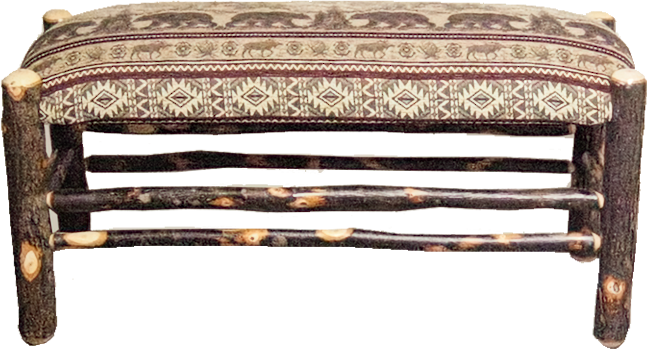 Hickory Upholstered Bench with/without sides