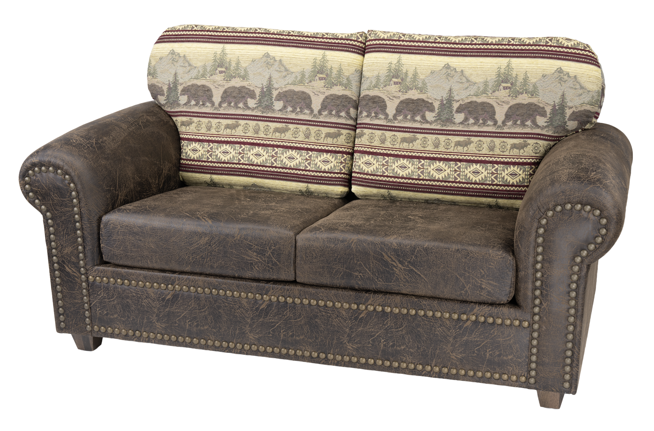 Rustic Upholstered Loveseat