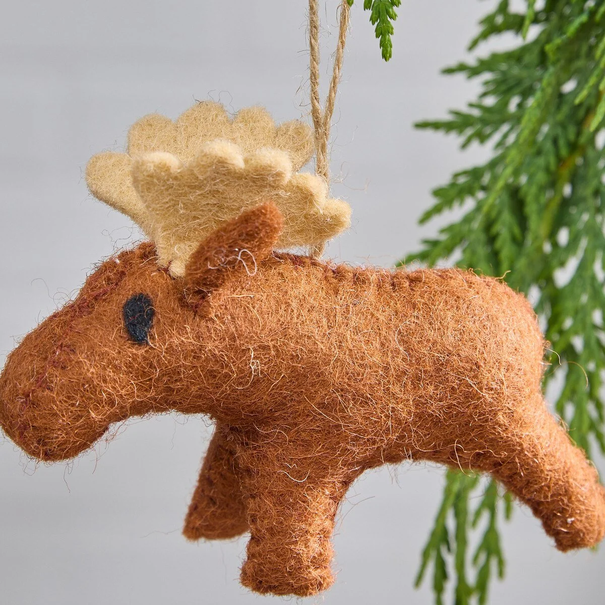 Felted Wool Moose Ornament
