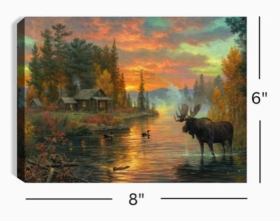 Moose in the Woods Light Up Canvas Table Top