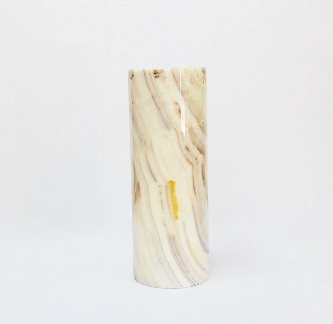 Onyx cylinder lamp solid stone