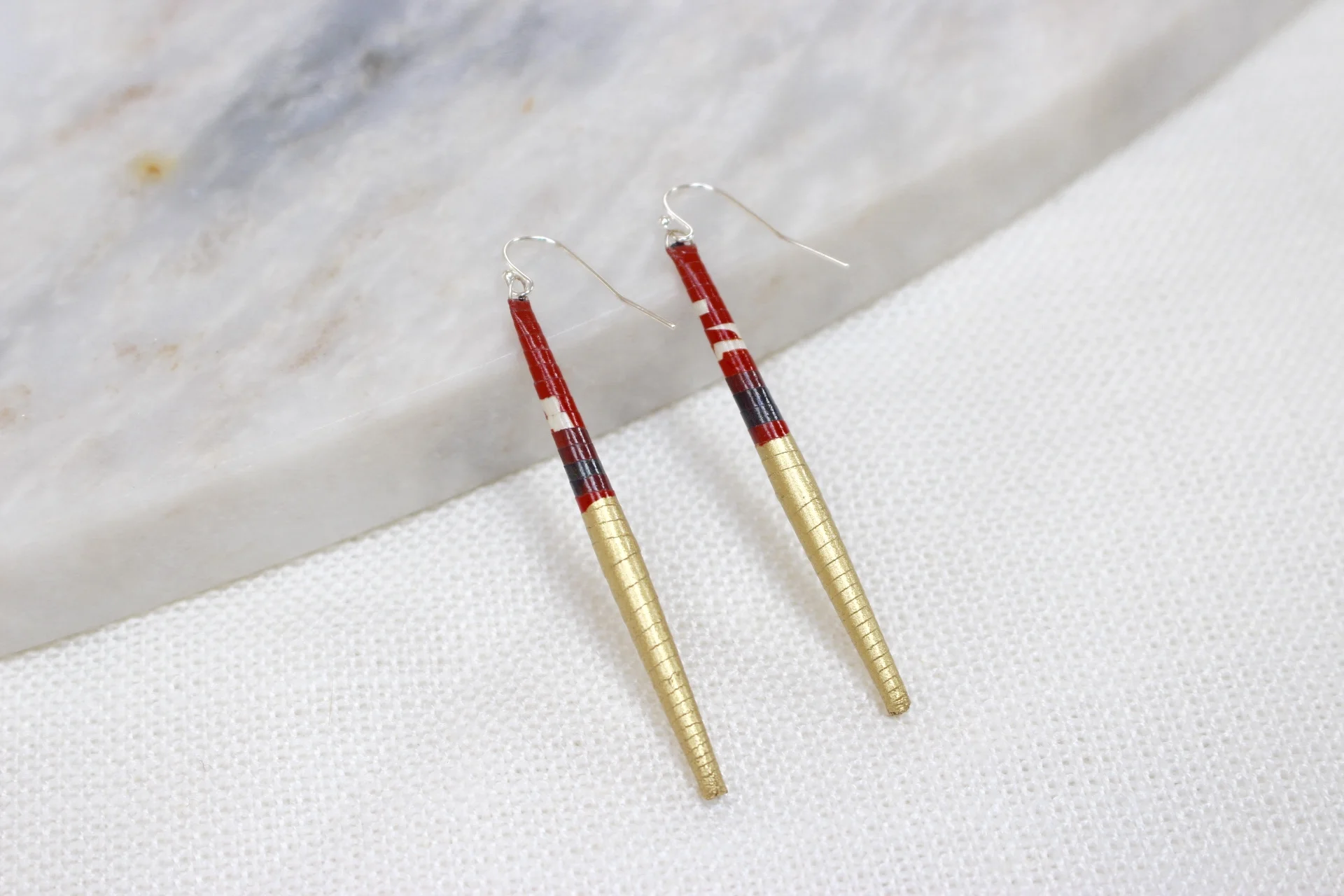 Upcycled handmade paper earrings