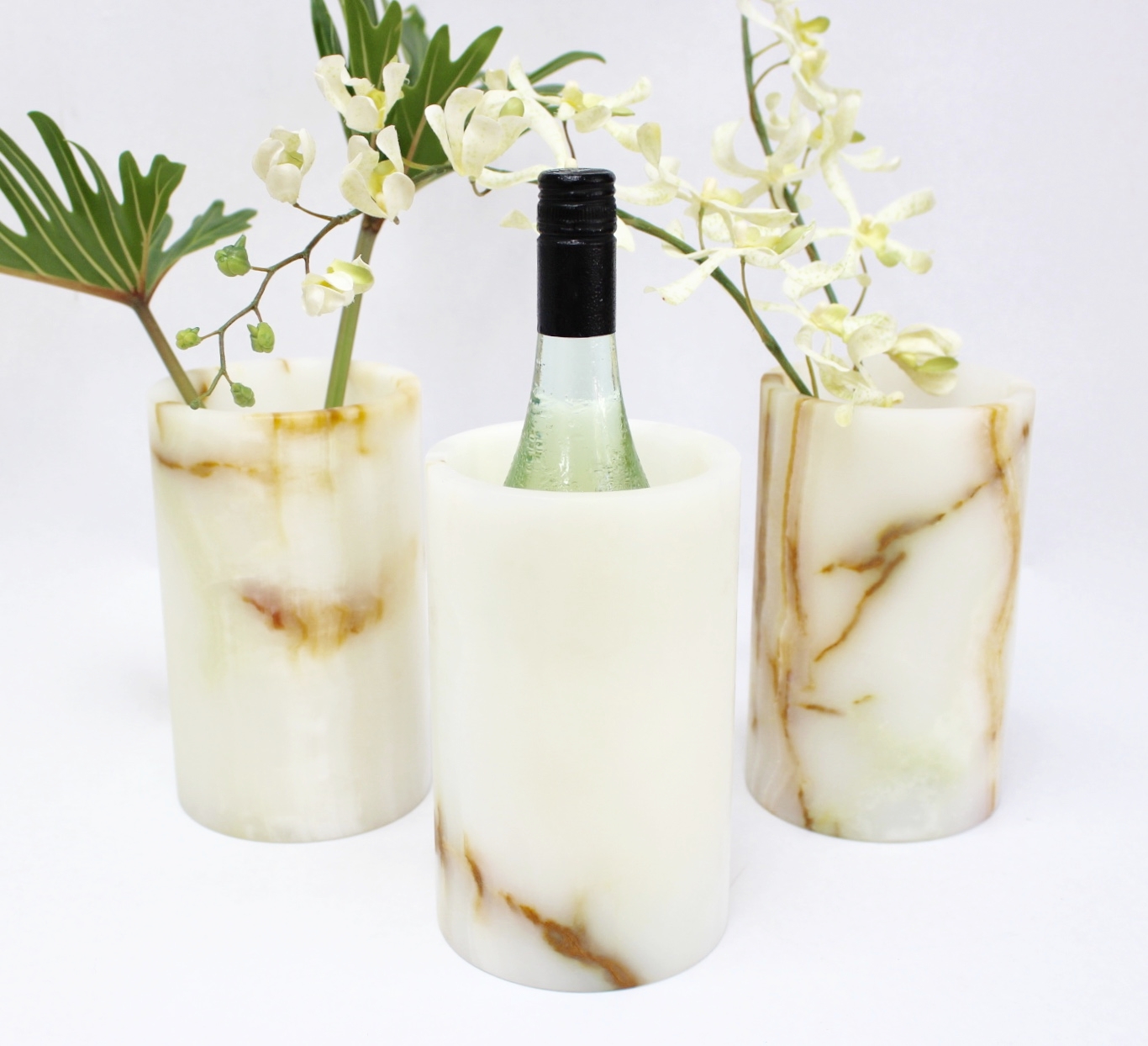 Onyx Wine Cooler/Hurricane Lamp and vase fair trade natural