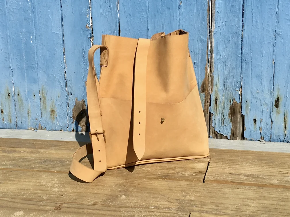 nubuck leather tote handbag