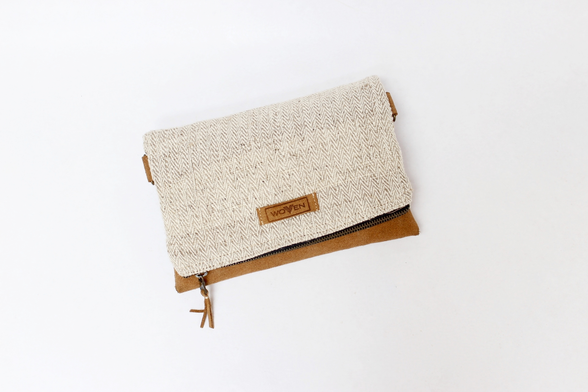 Woven fold over clutch fair-trade fashion