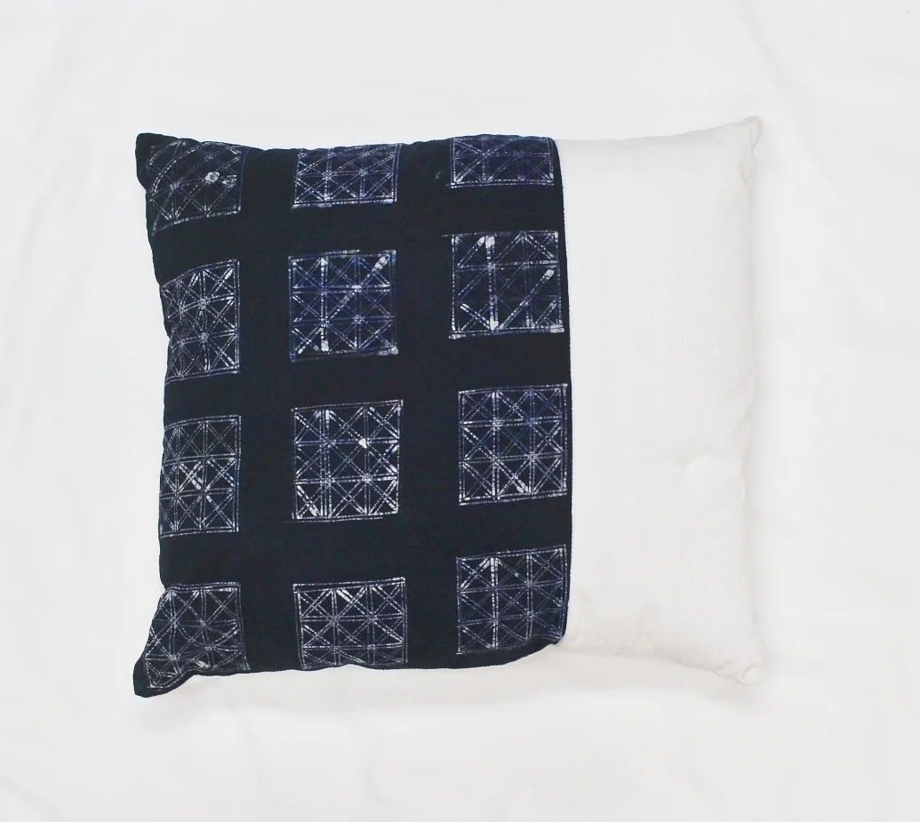 Squares Indigo Batik Cushion