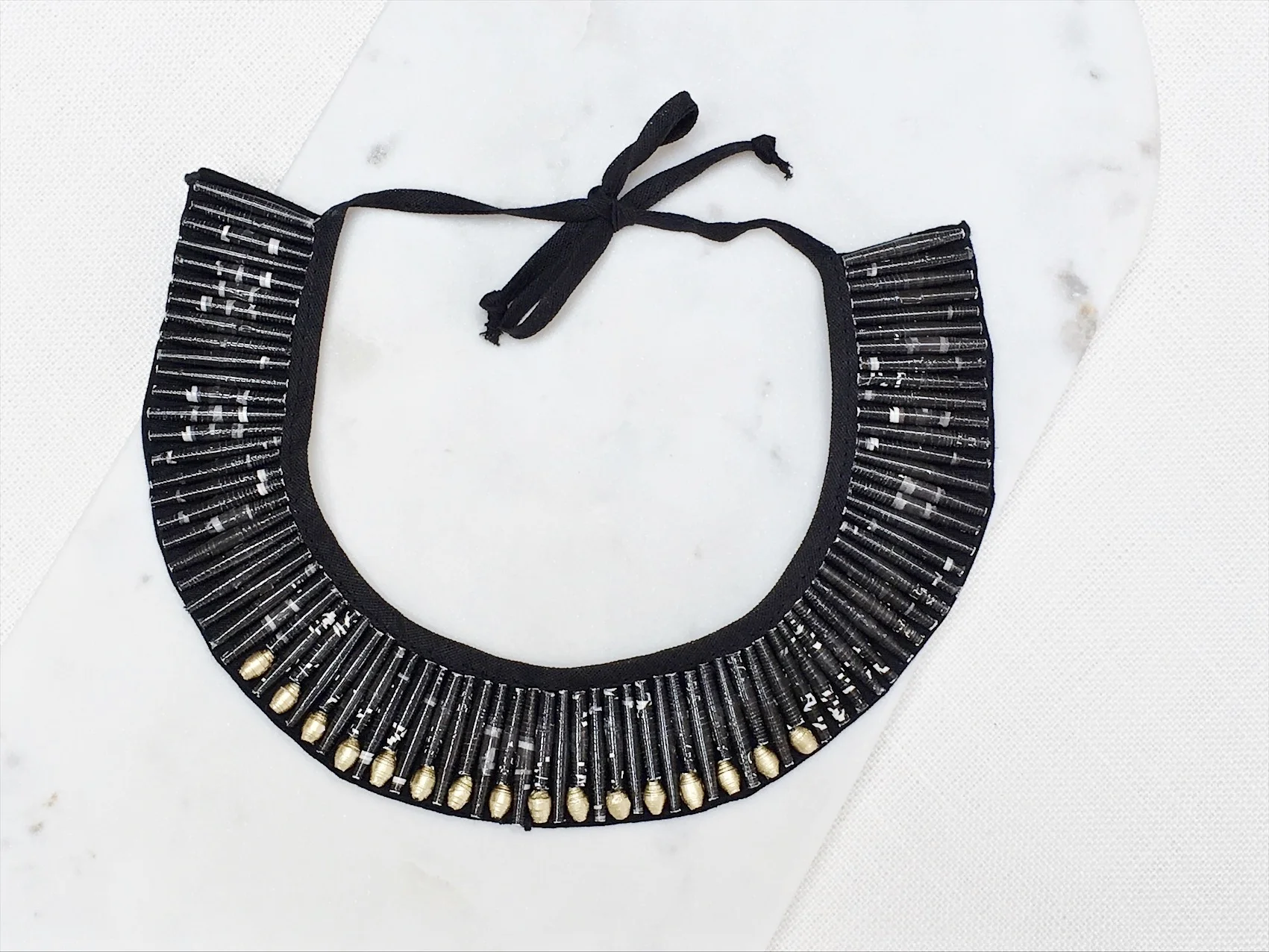 Paper Collar Necklace - Black 