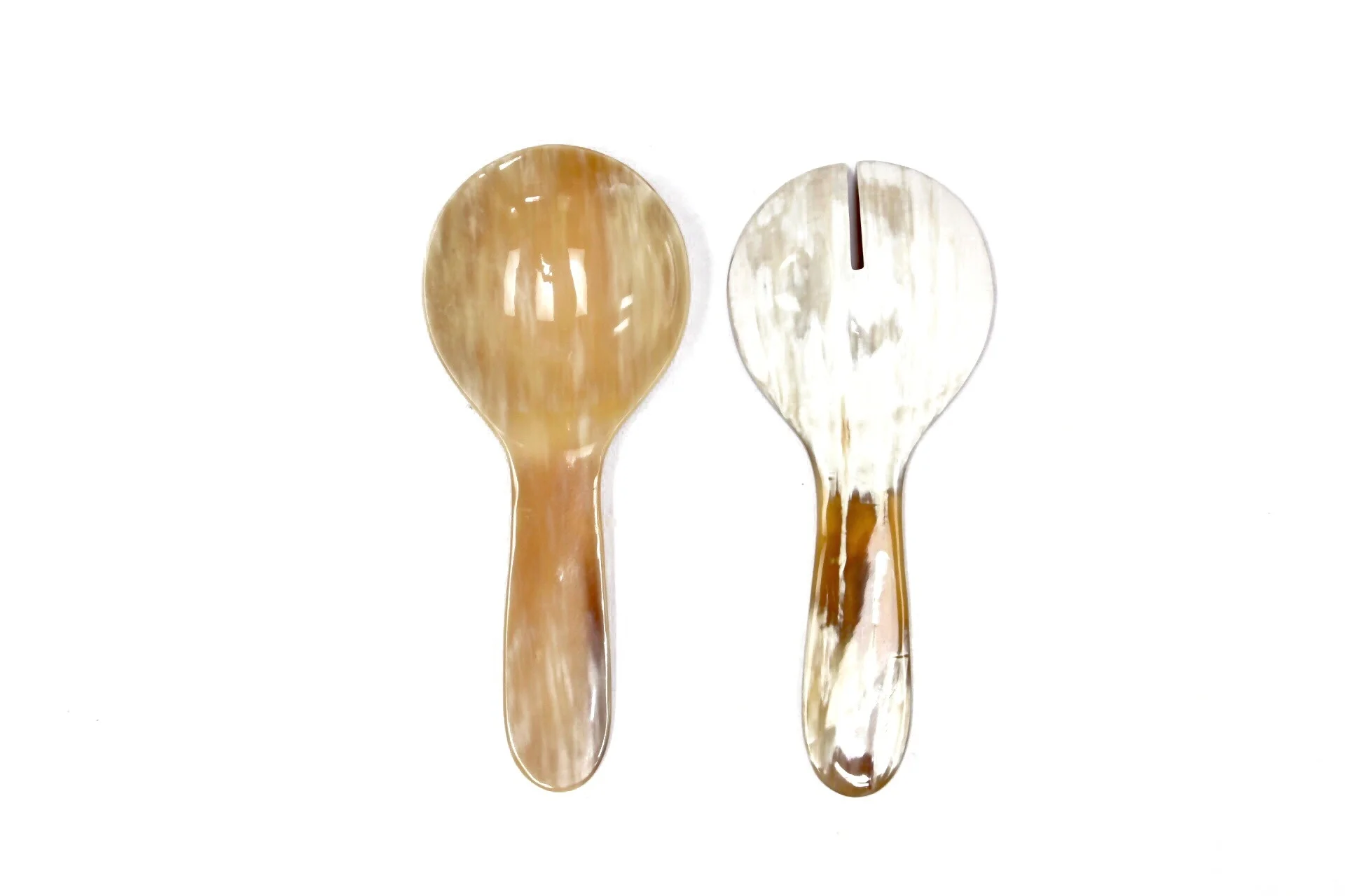 Ankole Round Salad Servers Amber