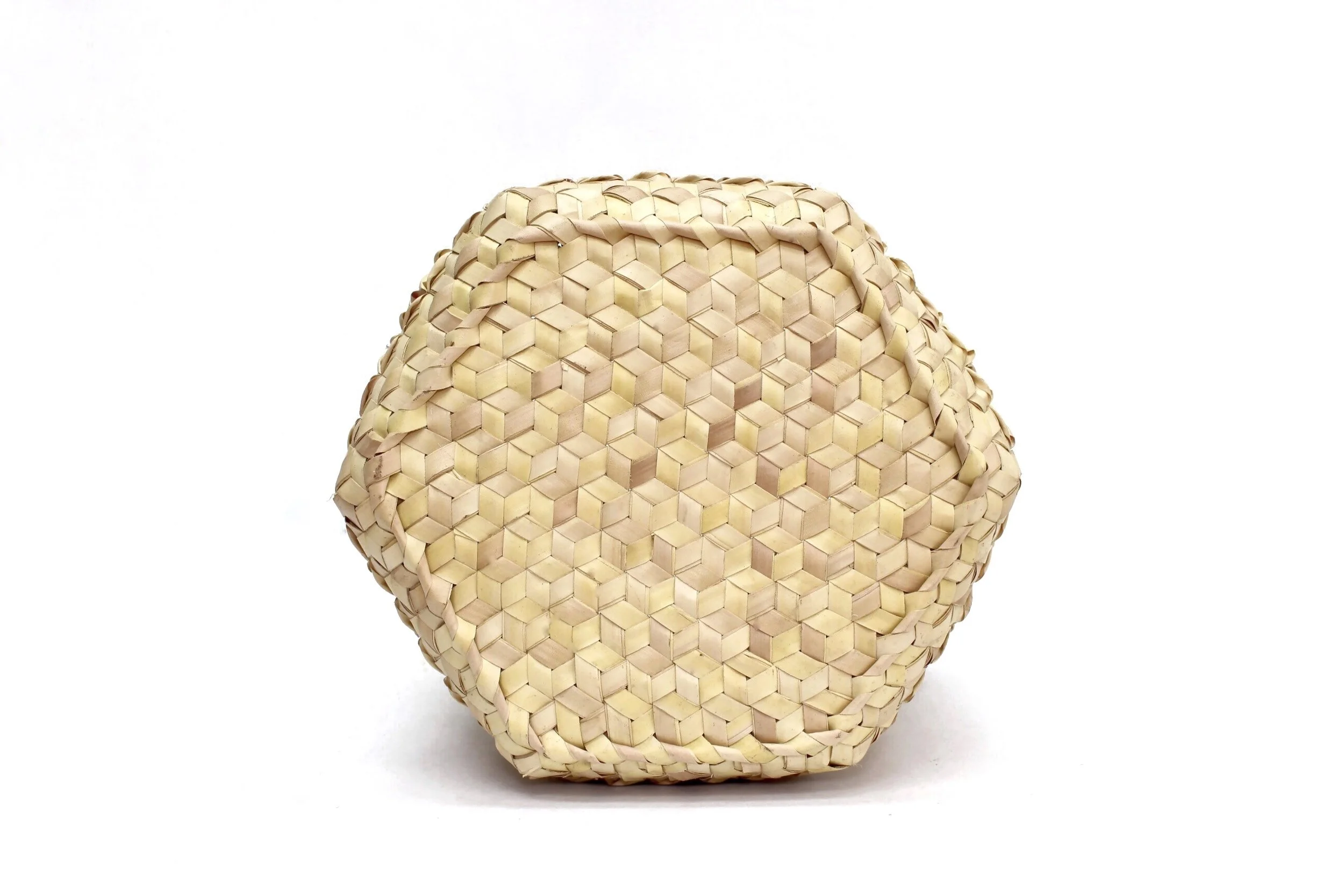 Woven palm leaf basket ethically made
