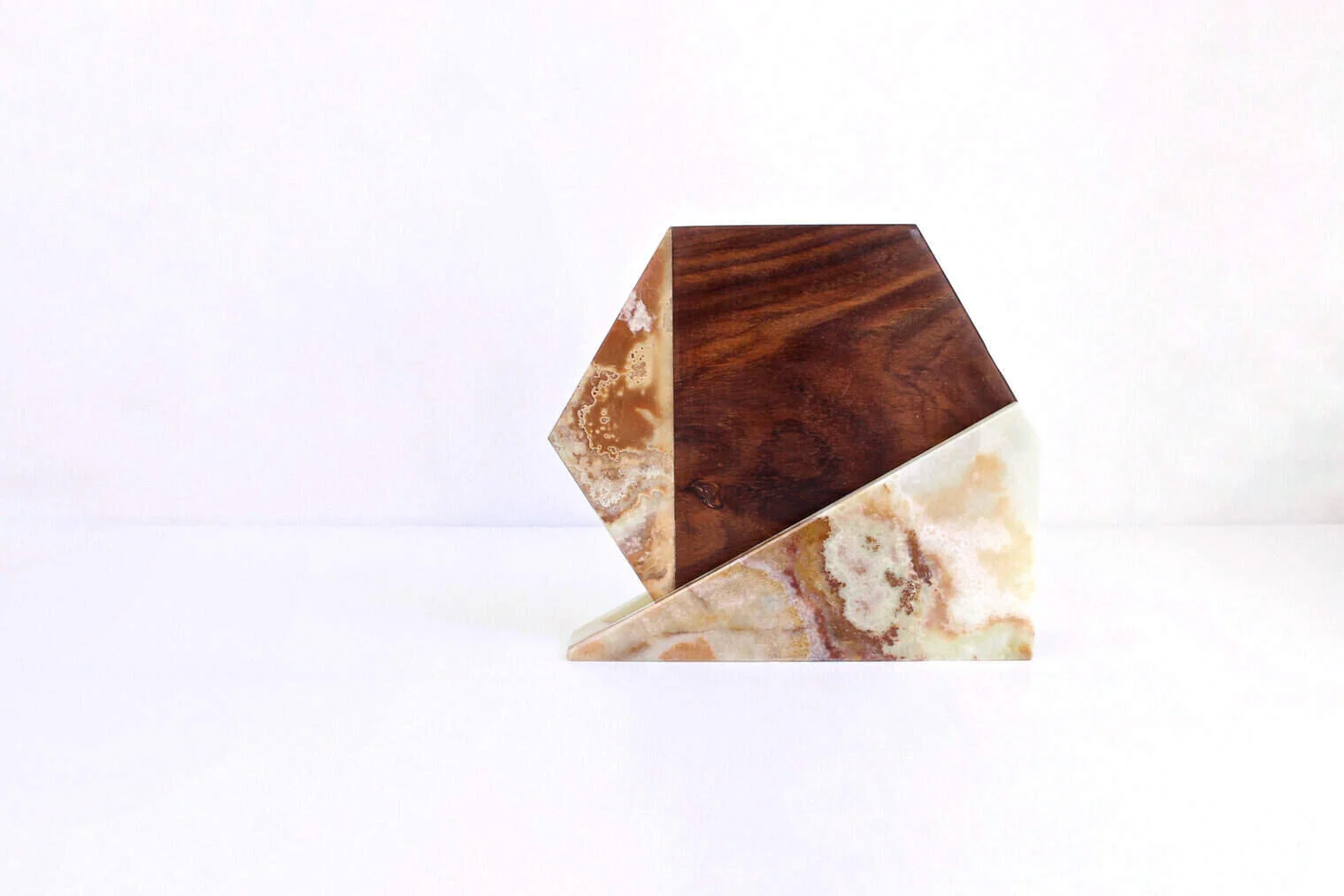 Onyx and Wood Platter & Stand