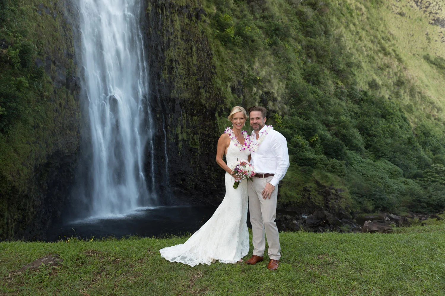 Elopement at a Waterfall in Hawaii