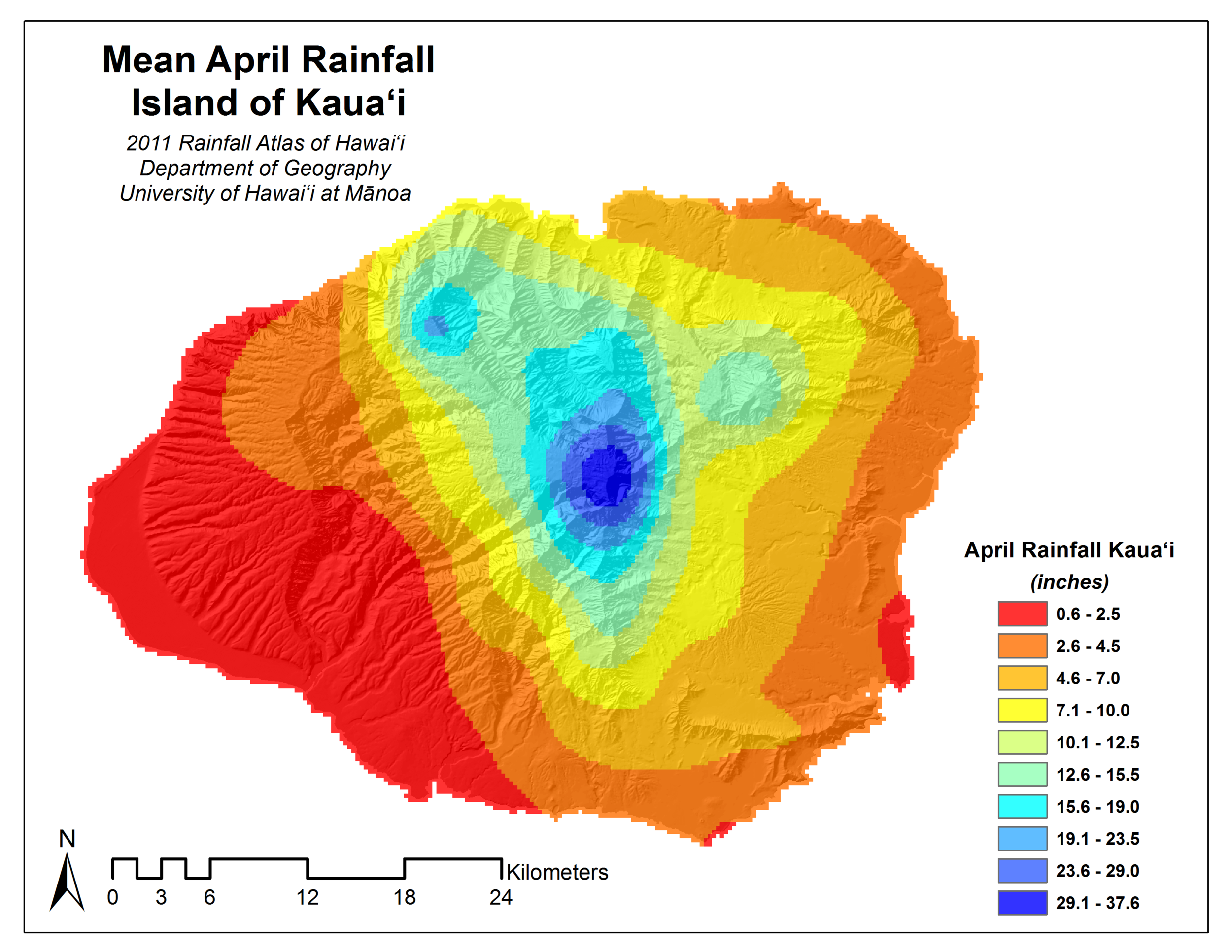 April Rainfall on Kauai