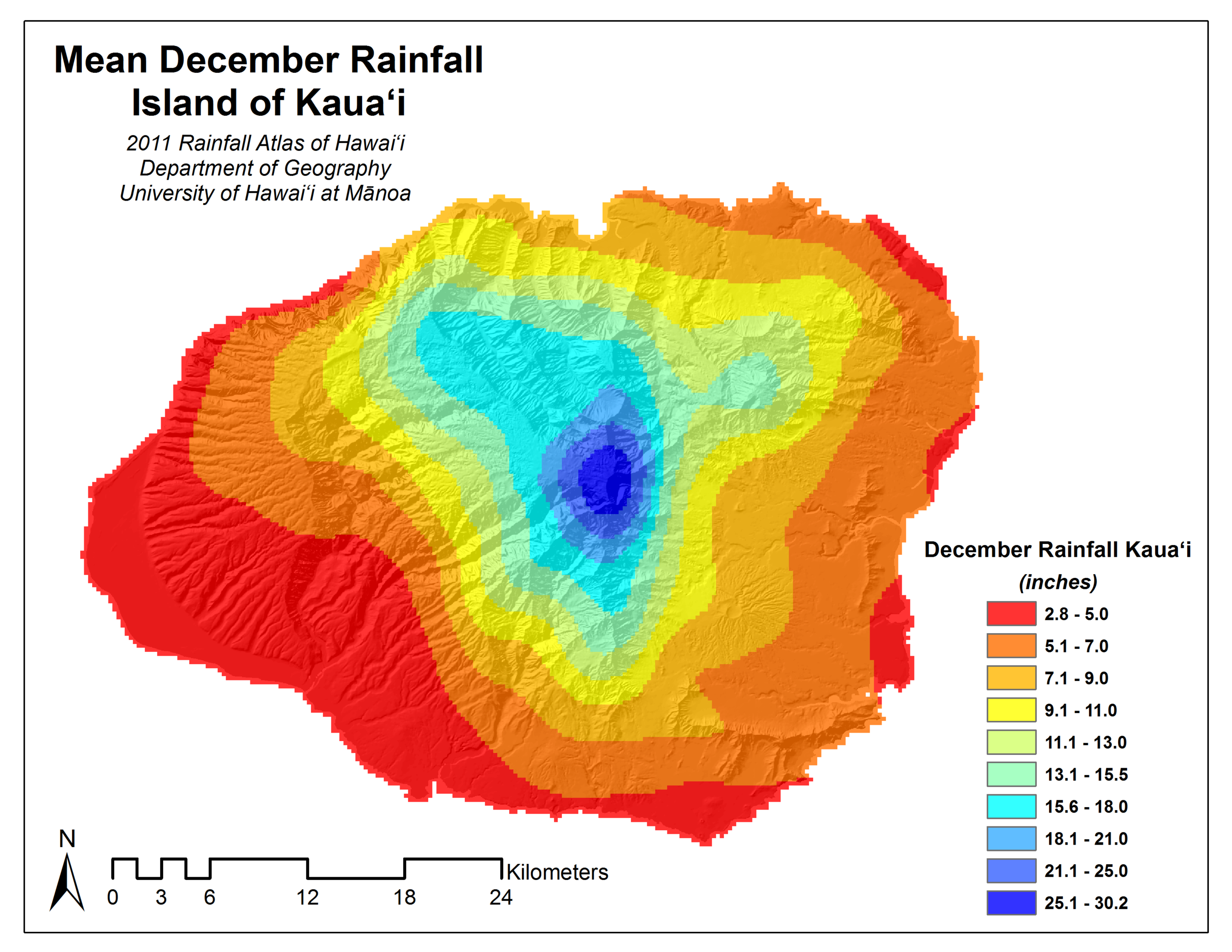 December Rainfall on Kauai