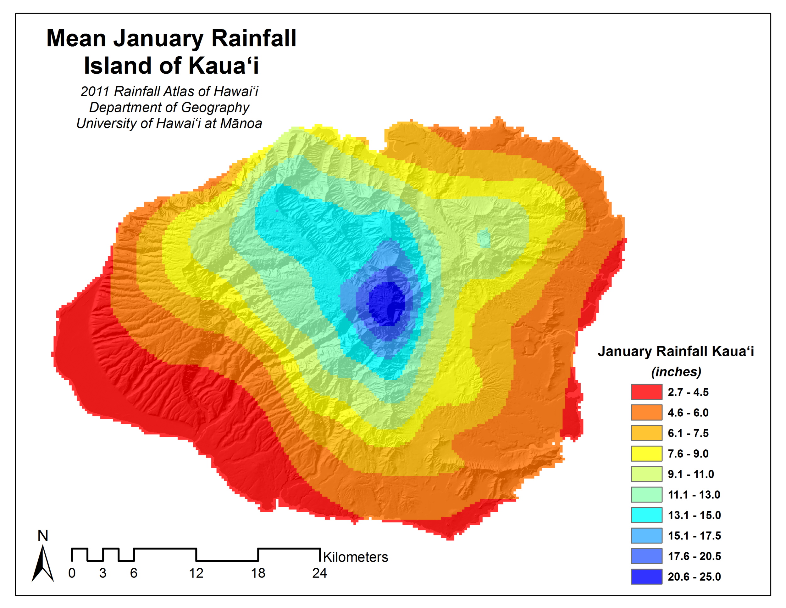 January Rainfall on Kauai