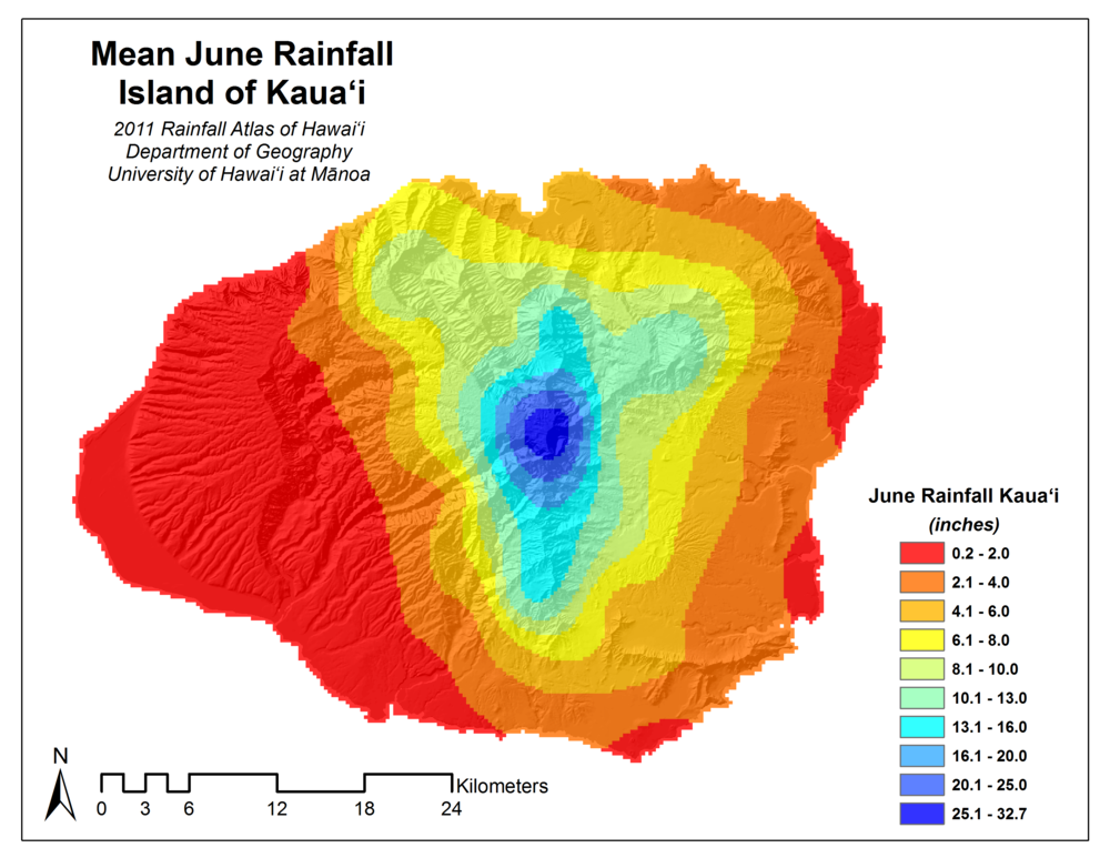 June Rainfall on Kauai