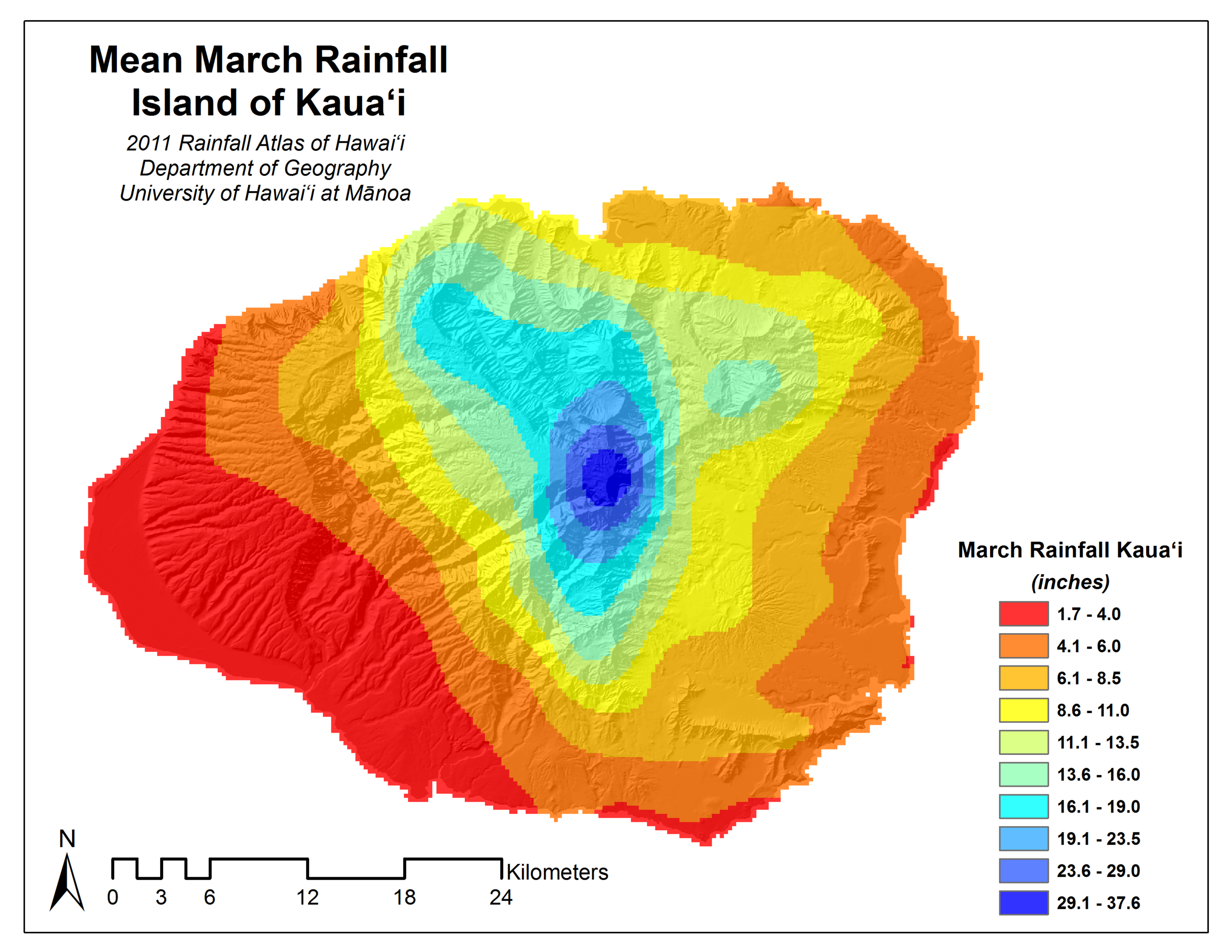 March Rainfall on Kauai