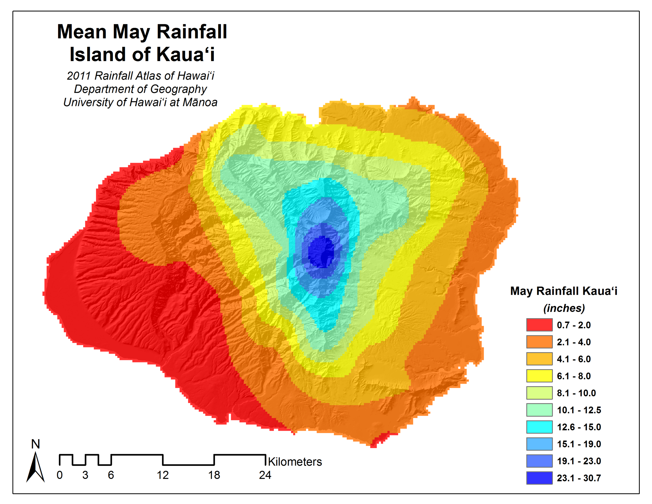 May Rainfall on Kauai