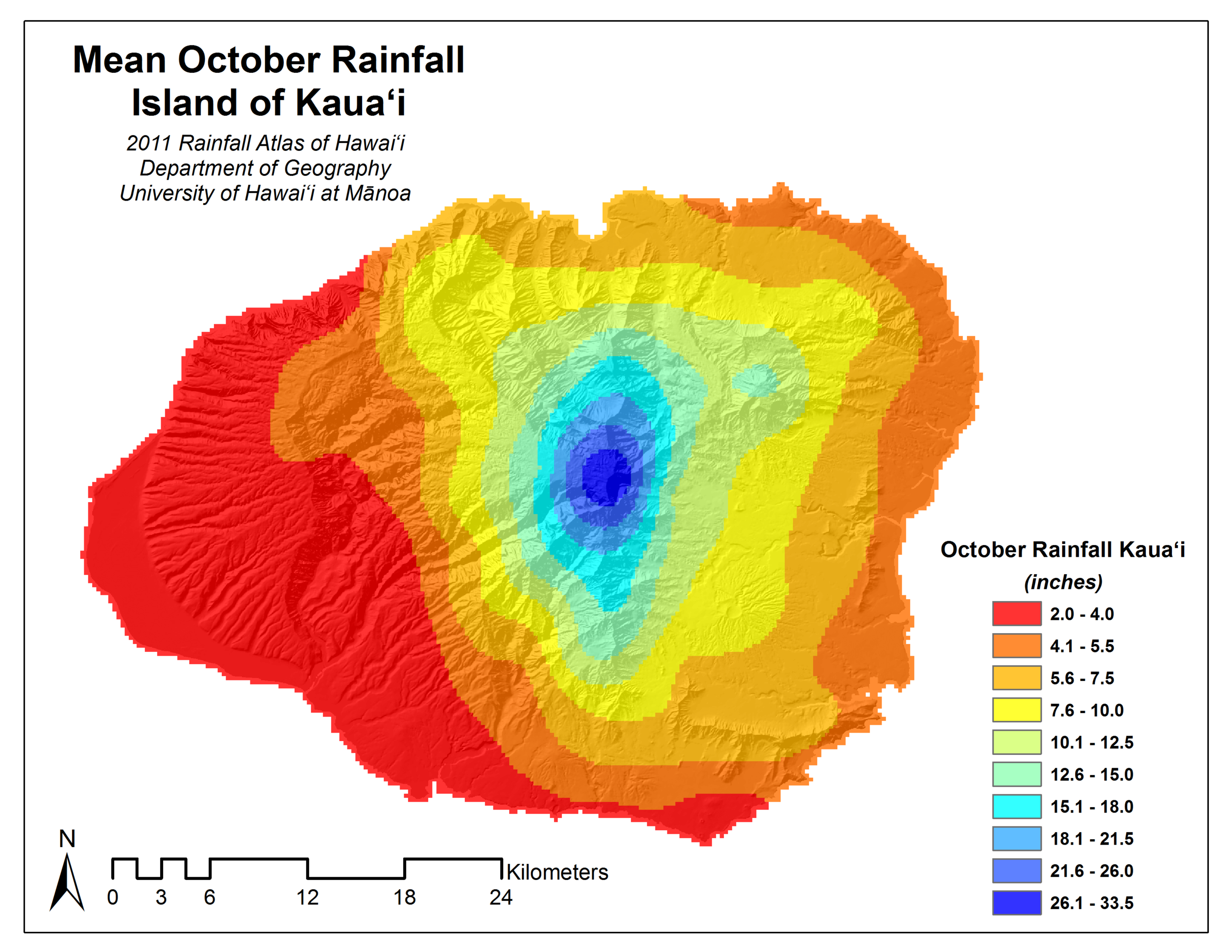 October Rainfall on Kauai