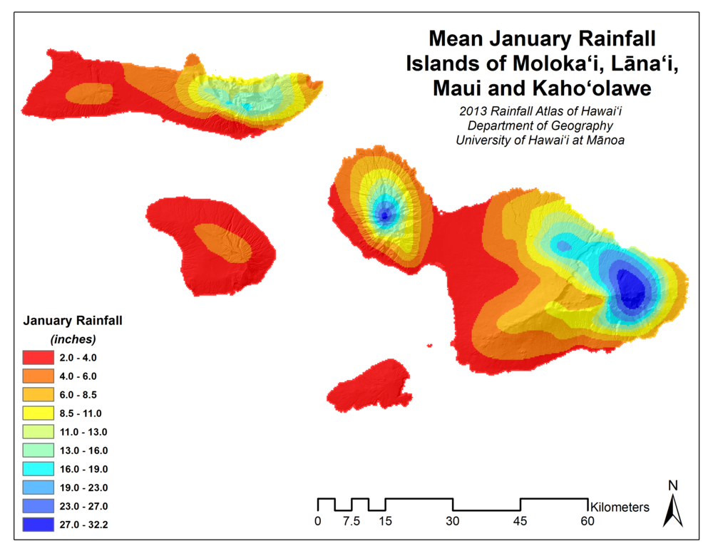 January Rainfall on Maui