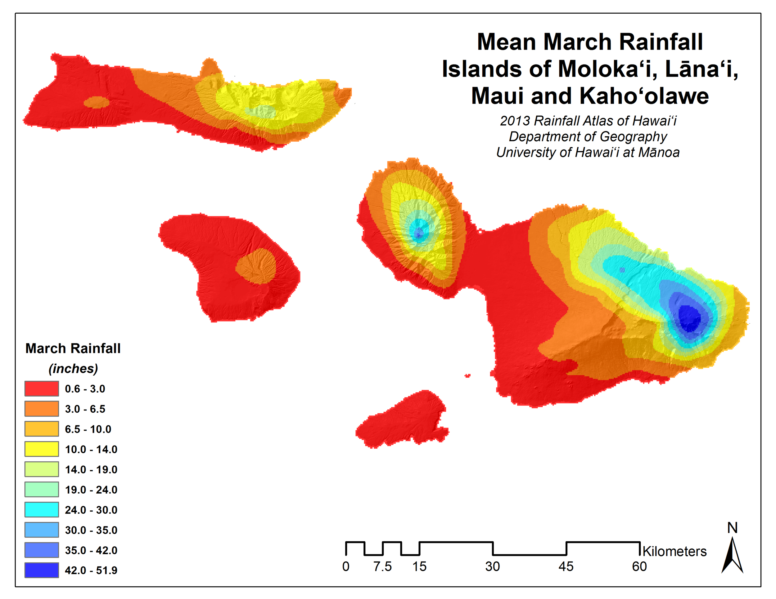 March Rainfall on Maui