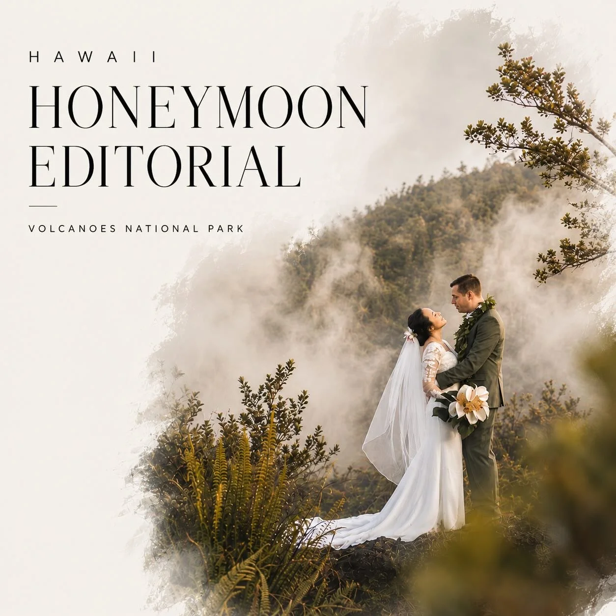 Introducing the Hawaii Honeymoon Editorial.
Your wedding day is only the beginning.
Imagine exploring Hawaiʻi Island together&mdash;walking through volcanic steam at Hawaiʻi Volcanoes National Park, standing on ancient lava fields, watching Kīlauea i