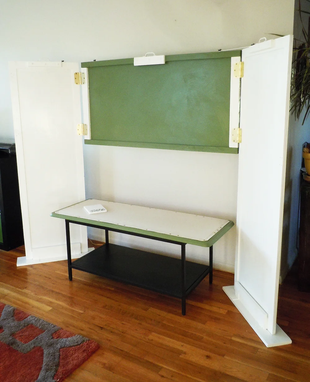 Dimension: 5 foot tall by 6 foot wide. Dual-sided display system that is completely collapsible for easy transport and set-up.