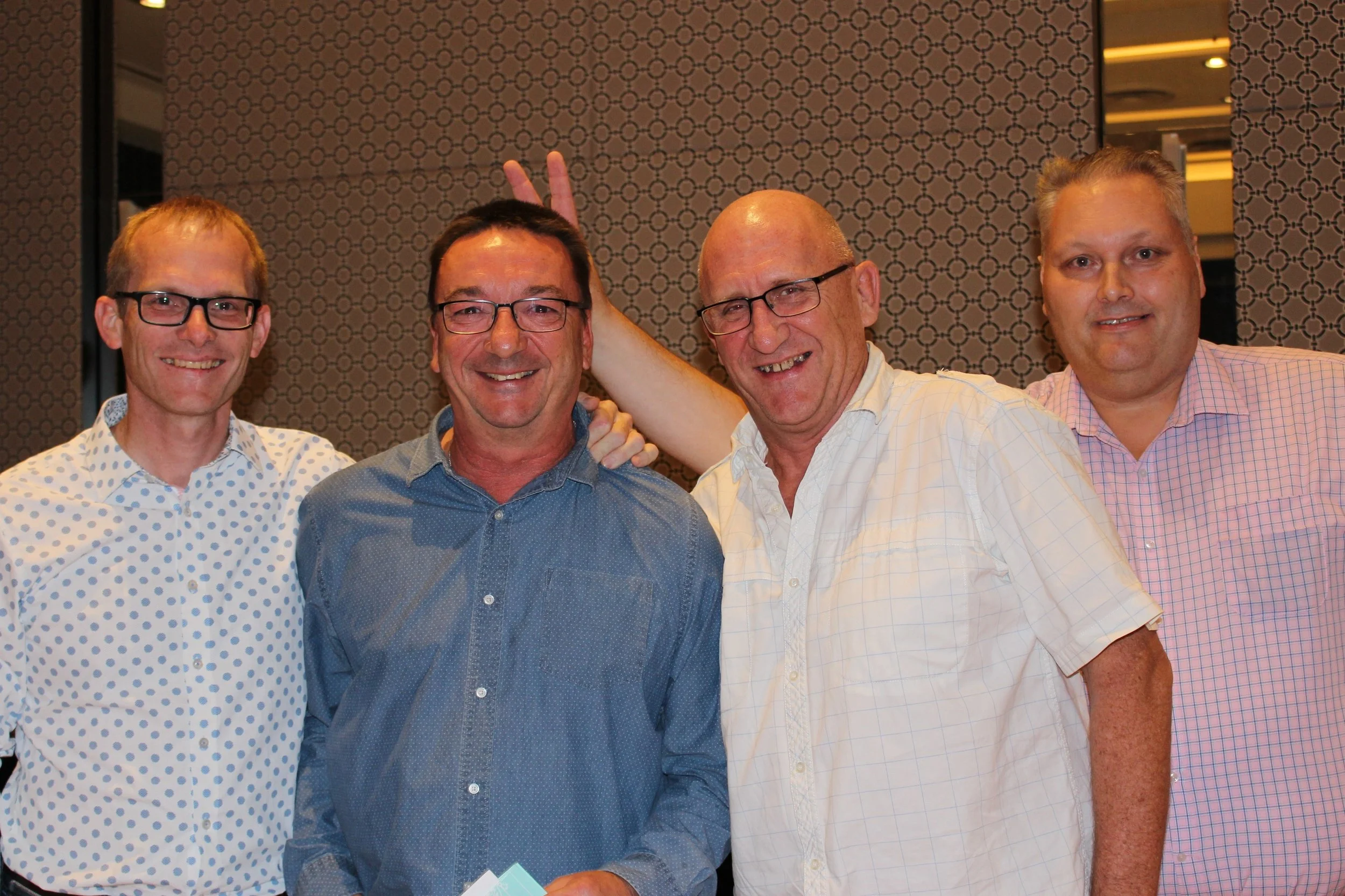 ( L to R)   Advice Development Manager, Francis Rigby; Frank Laudari; Financial Adviser, Adrian Berkeley; and FAM Managing Director, Darren Smith