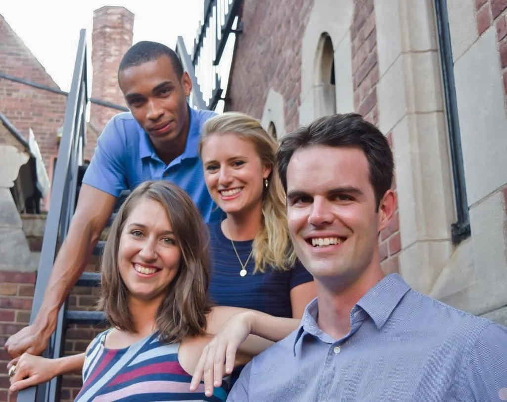 rear to front: Julian Elijah Martinez, Annie Middleton, Leora Morris, David Bruin