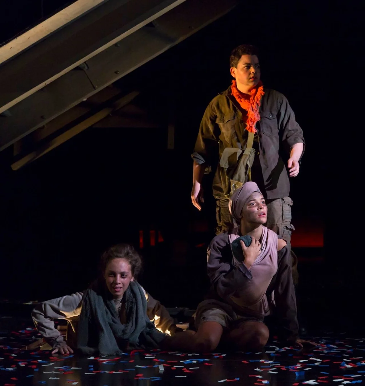 front: Baize Buzan (Maggie), Juliana Canfield (Gladys); rear: Melanie Field (Lily Sabina)