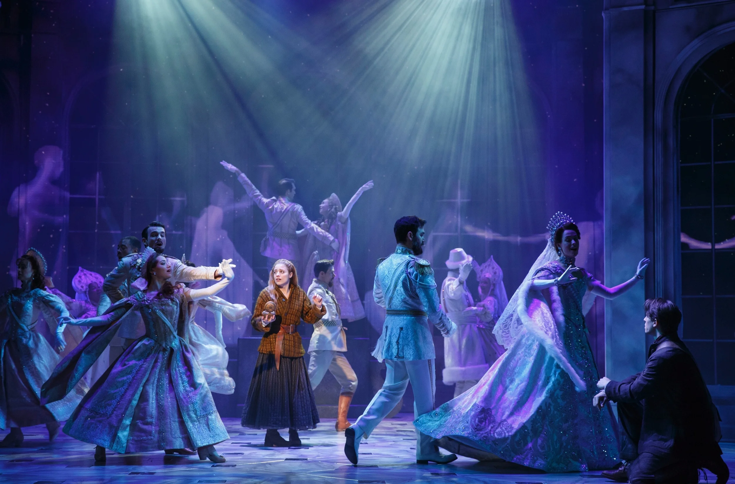 Anya (Christy Altomare) and the cast of Anastasia (photo: Joan Marcus)