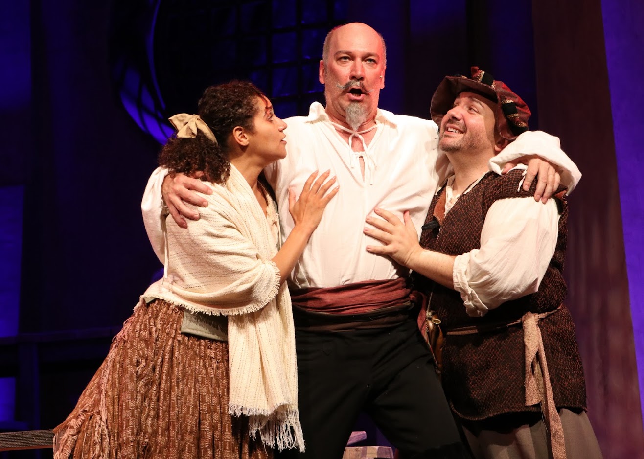 Aldonza (Talia Thiesfield), Don Quixote (David Pittsinger), Sancho Panza (Brian Michael Hoffman) (photo: Anne Hudson)
