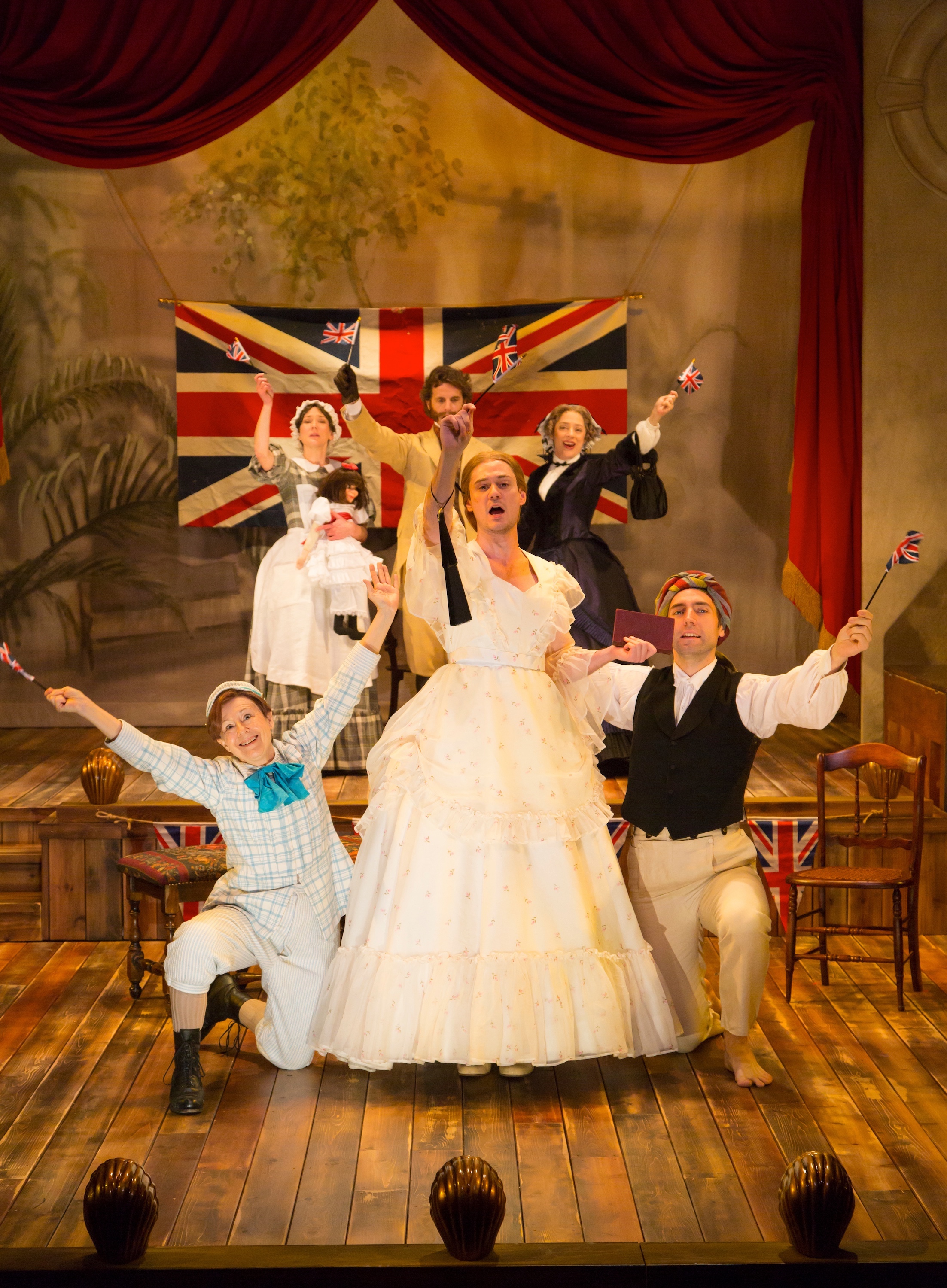 Front: Edward (Mia Dillon), Betty (Tom Pecinka), Joshua (William John Austin); Rear: Ellen (Sarah Lemp), Clive (Mark H. Dold), Maud (Emily Gunyou Halaas) (photo: T. Charles Erickson)