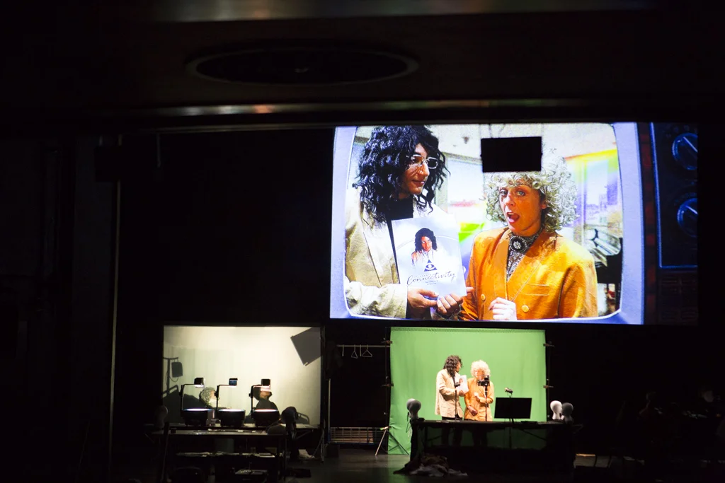 Scenes and screens in The End of TV (photo: Judy Sirota Rosenthal)