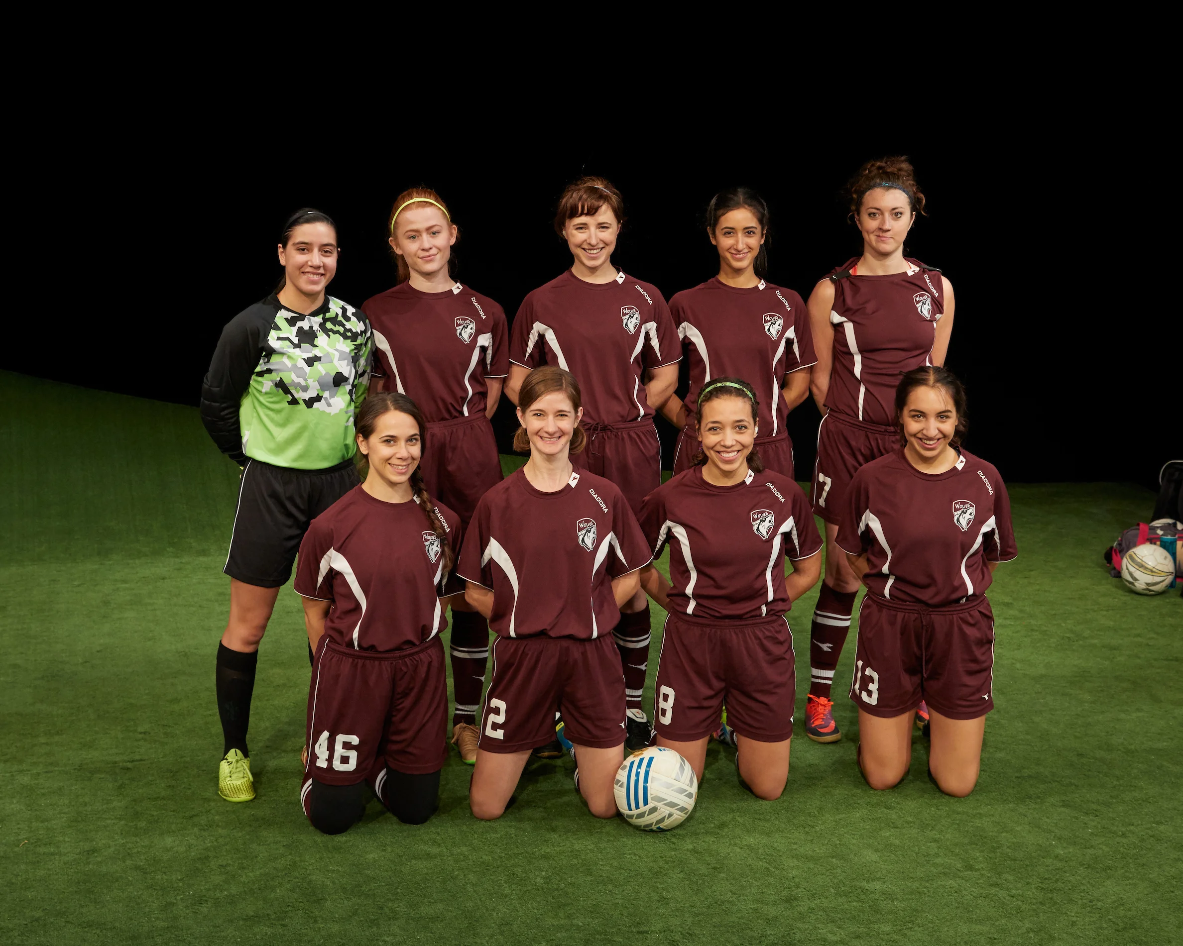 front row: Caitlin Zoz, Carolyn Cutillo, Claire Saunders, Dea Julien; back row: Karla Gallegos, Shannon Keegan, Emily Murphy, Rachel Caplan, Olivia Hoffman