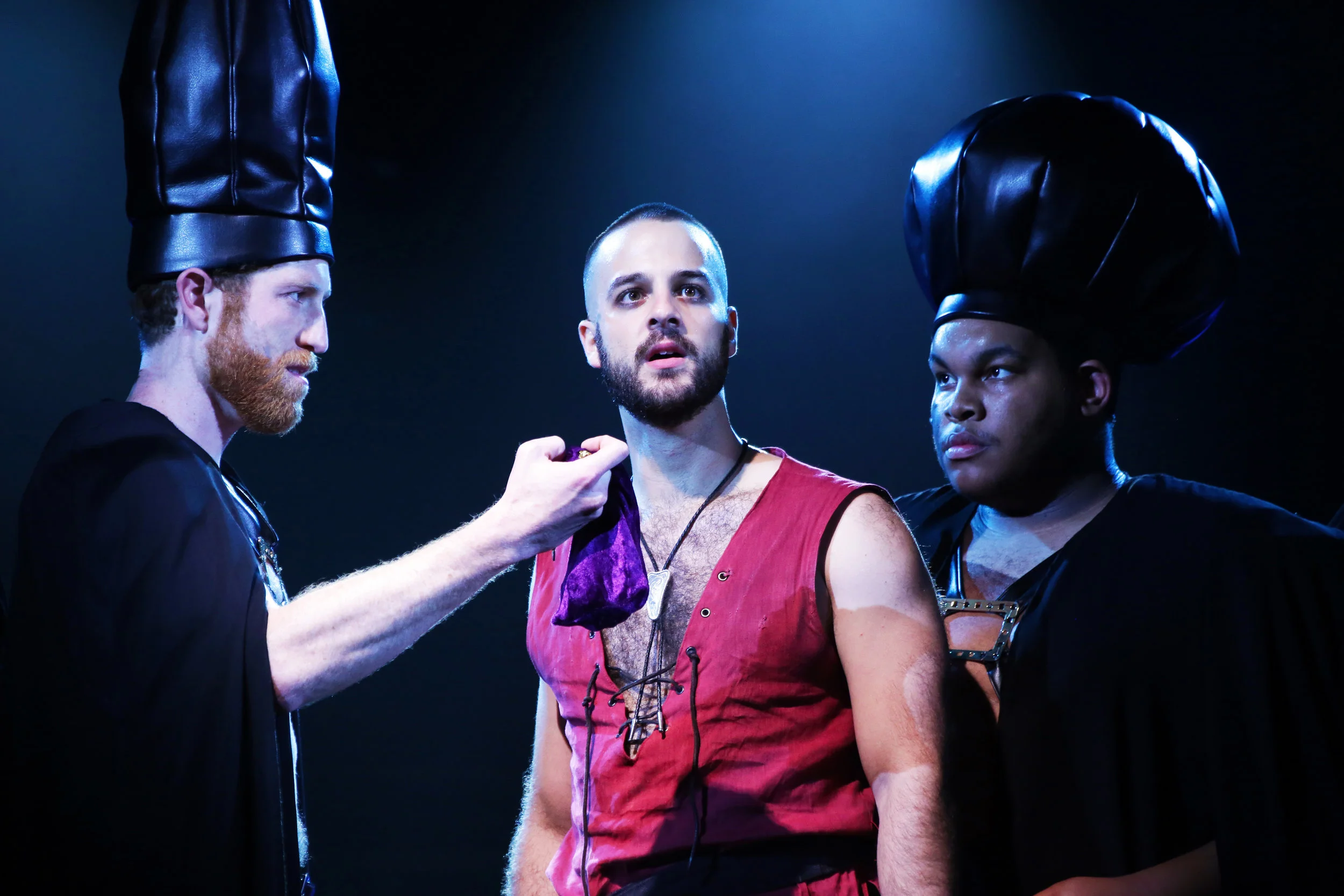 Annas (Bryan Mittelstadt), Judas (Ryan Vona), Caiaphas (Tyler Grigsby)