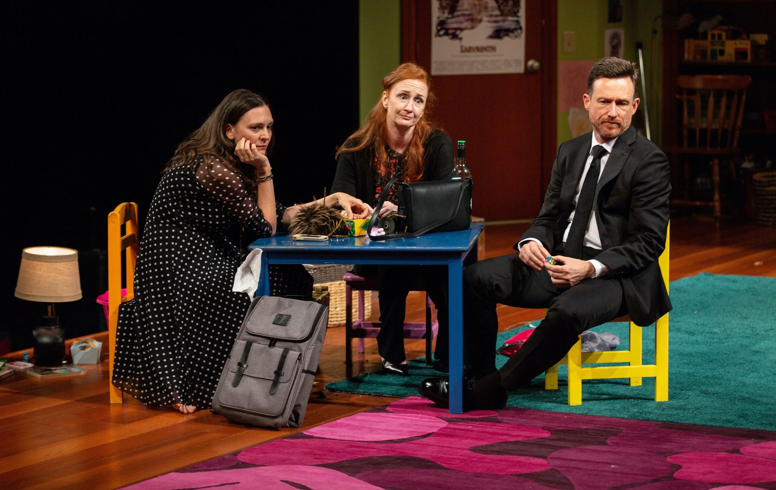 Addie (Molly Ward), Kate (Megan Byrne), Carl (Brad Heberlee)
