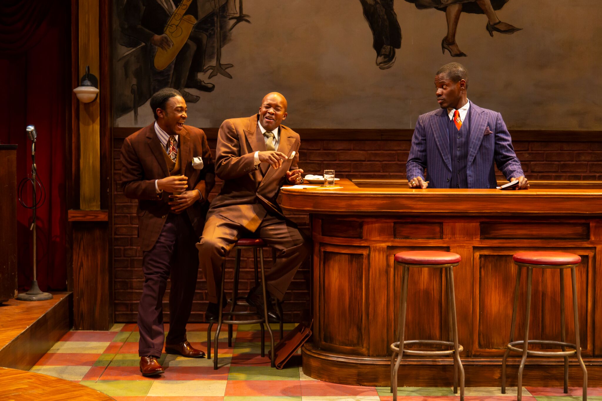 P-Sam (Freddie Fulton), Corn (Leon Addison Brown), Blue (Stephen Tyrone Williams) in Long Wharf Theatre’s production of Paradise Blue (photo by T. Charles Erickson)
