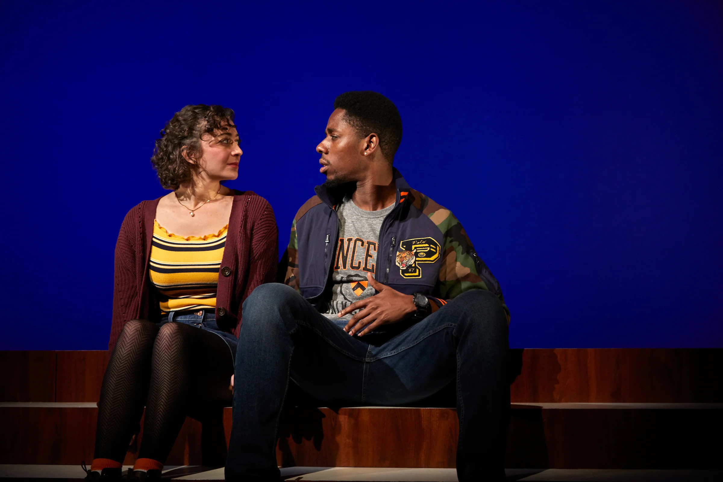 Amber (Arielle Siegel), Tom (Ronald Emile) in TheaterWorks’ production of Actually (Photos courtesy of TheaterWorks)