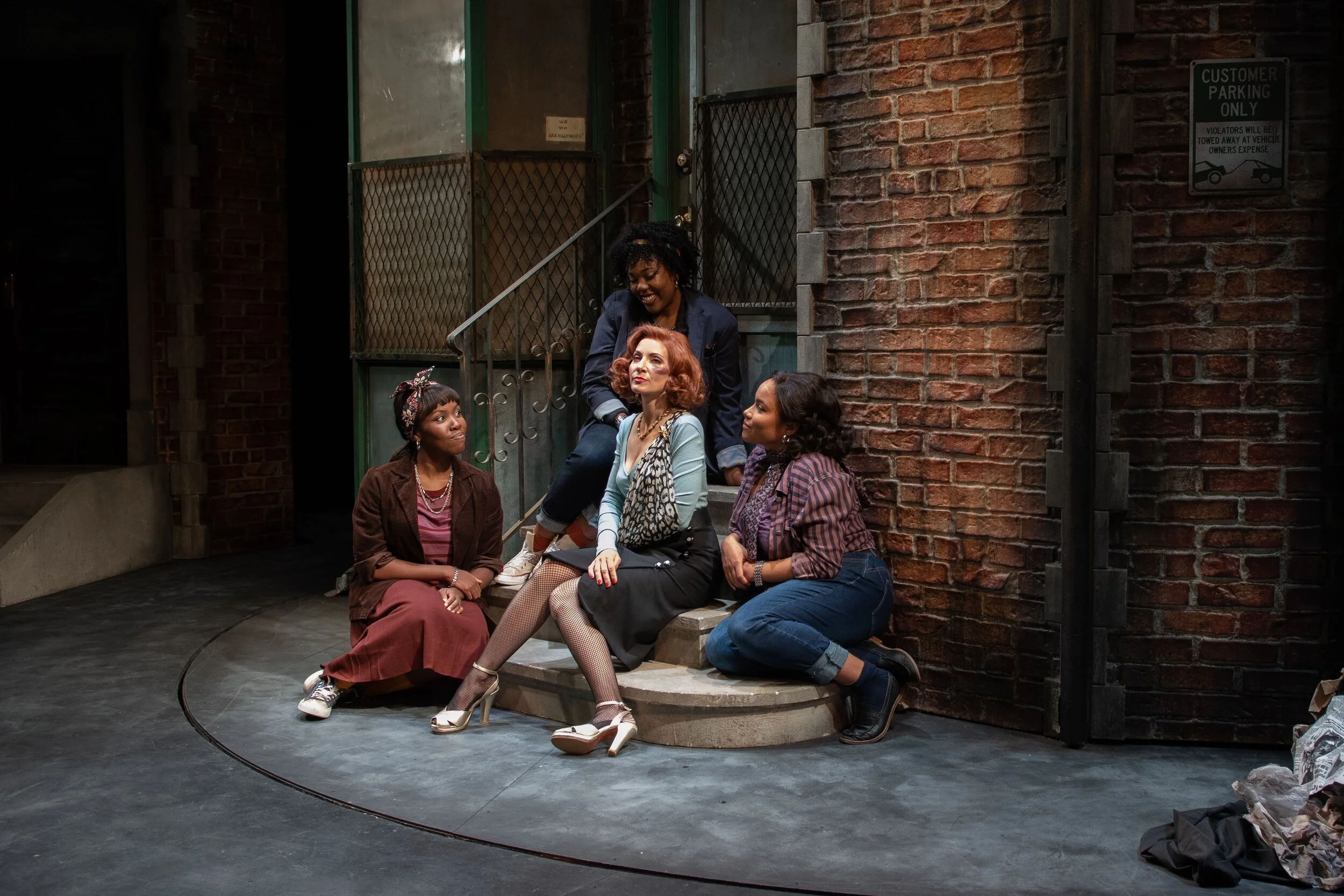 Chiffon (Kadrea Dawkins), Audrey (Laura Woyasz), Crystal (Ashley Alexandra Seldon), Ronnette (Rachelle Legrand), second row