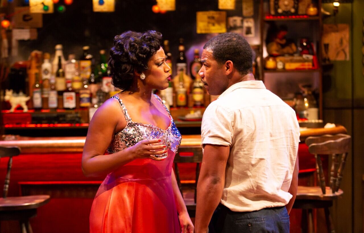 Tanya Starr (Tracey Conyer Lee), Henry Stanfield (Blake Anthony Morris), On the Grounds of Belonging, Long Wharf Theatre (photo T. Charles Erickson)