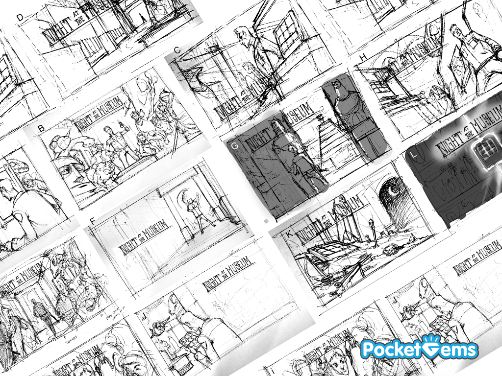 Title screen thumbnails exploring composition