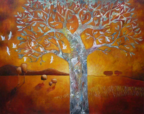 Tree with grassy knoll