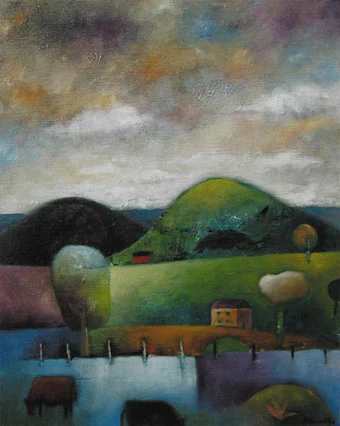 Country villa landscape