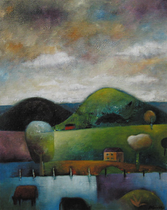 Country villa landscape