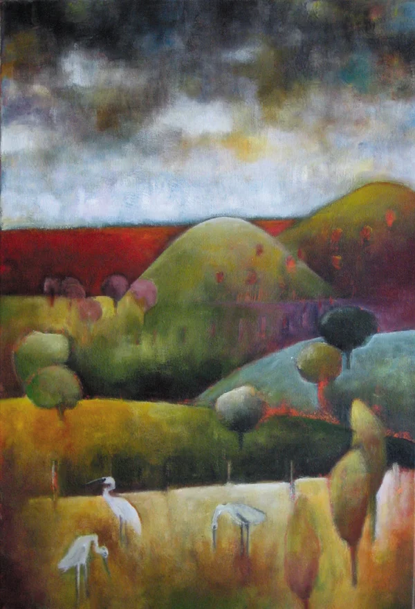 Landscape with egret