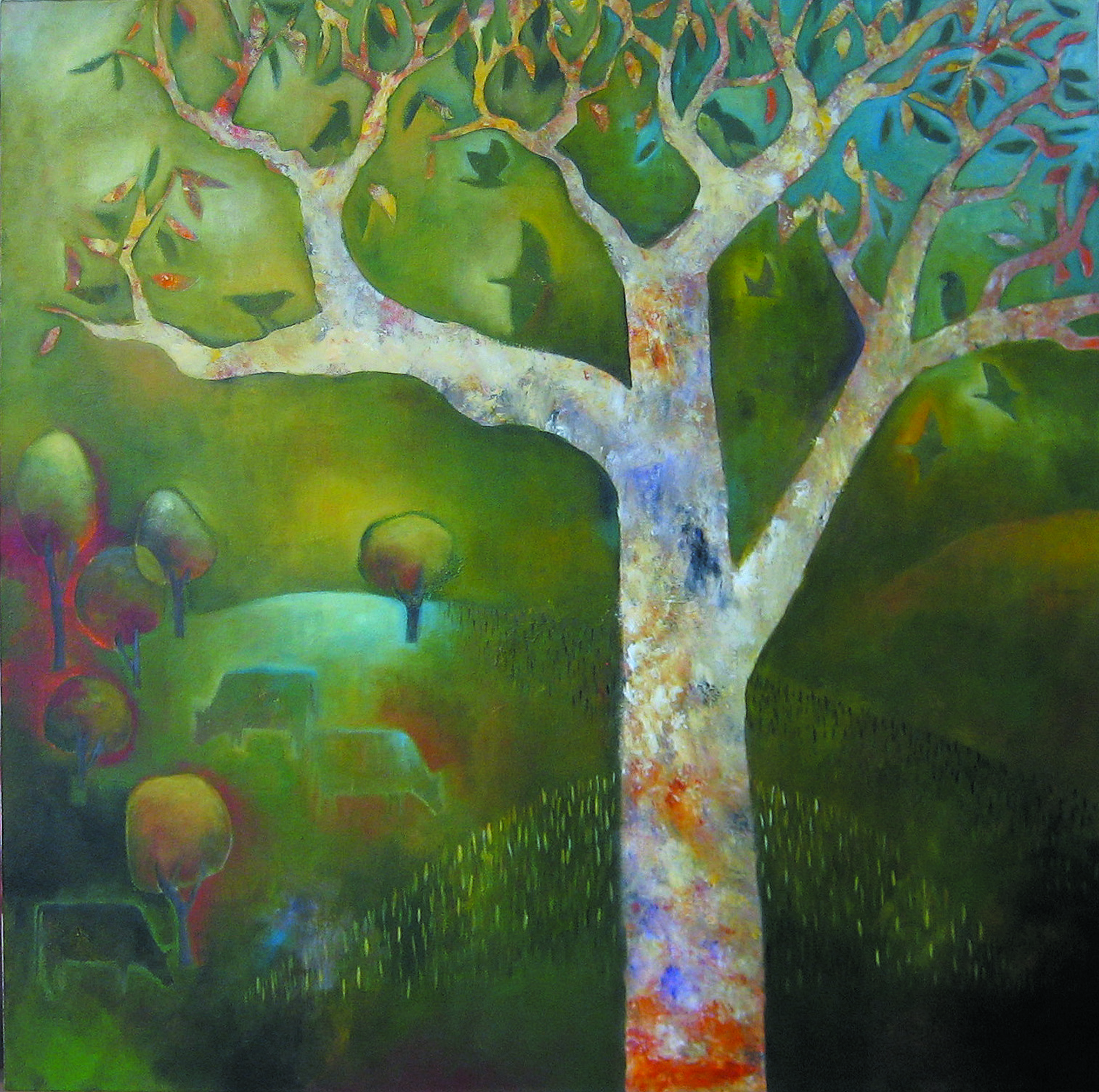 Tree on green