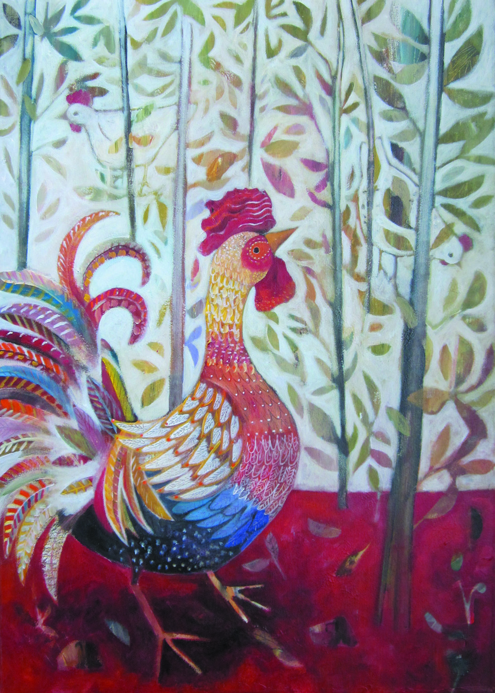 Rooster with hens