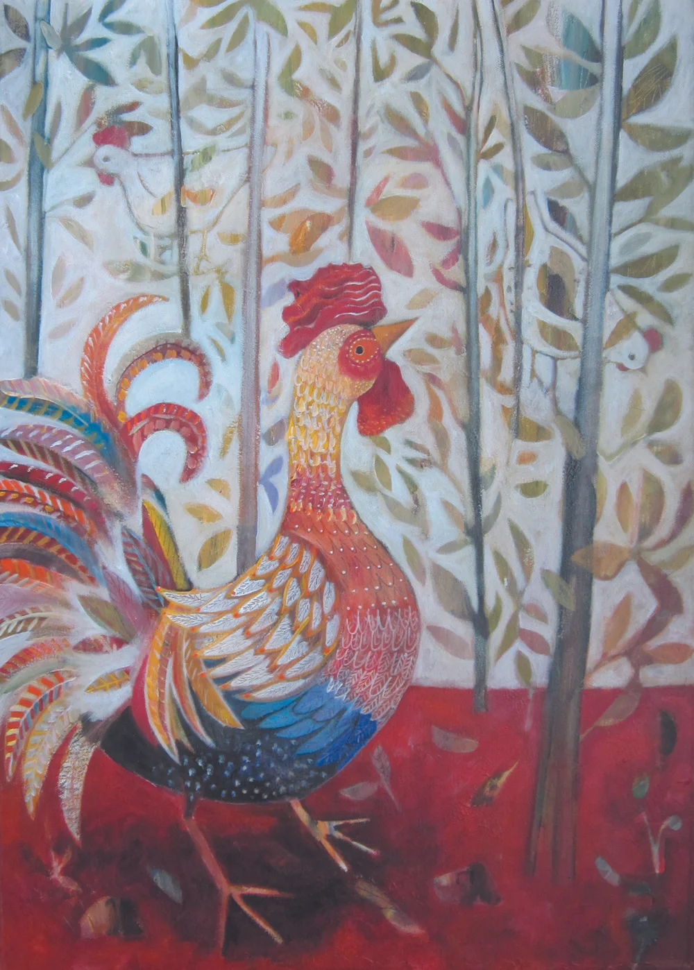 Rooster with hens