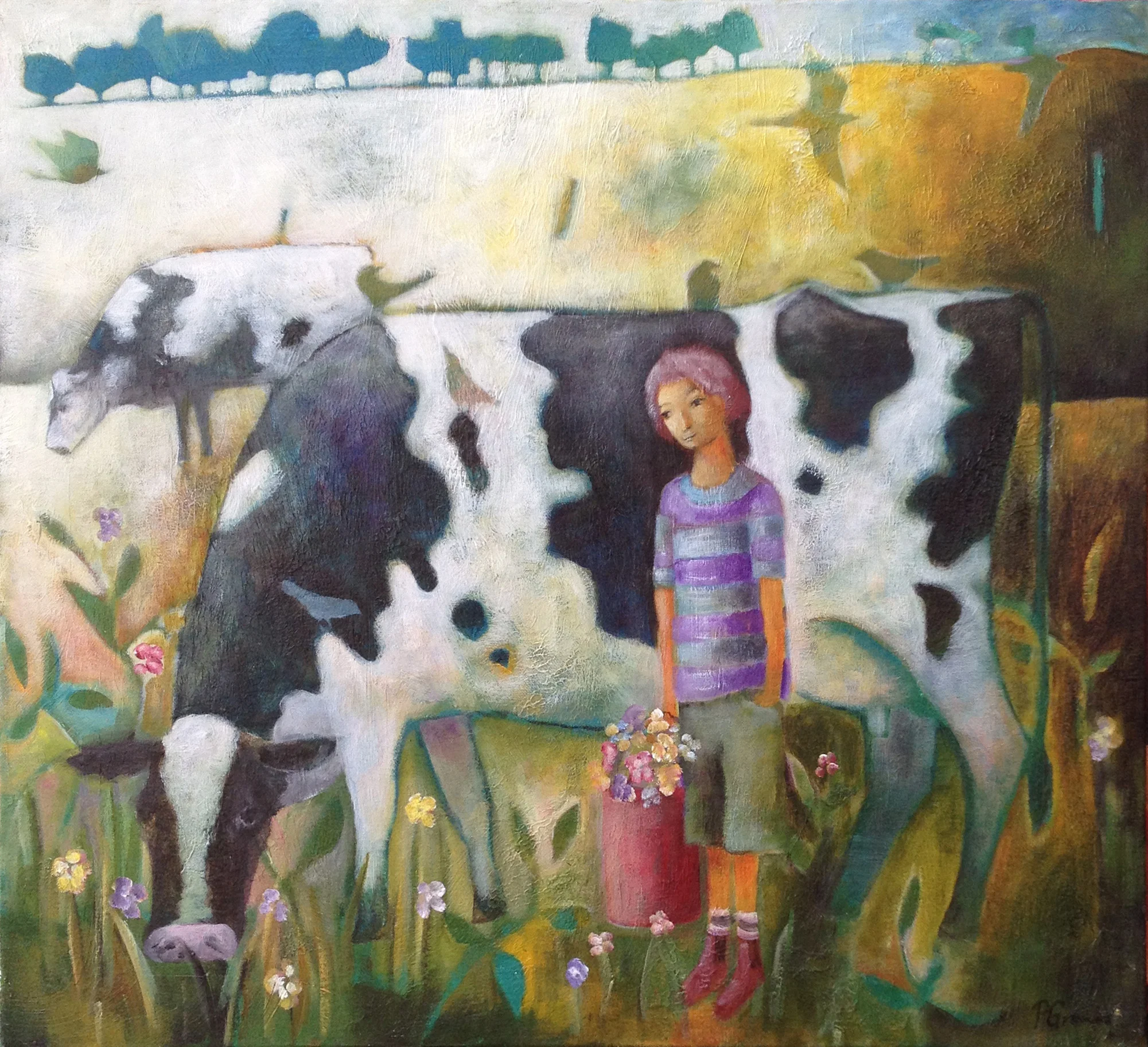 Hills, cows and flowers