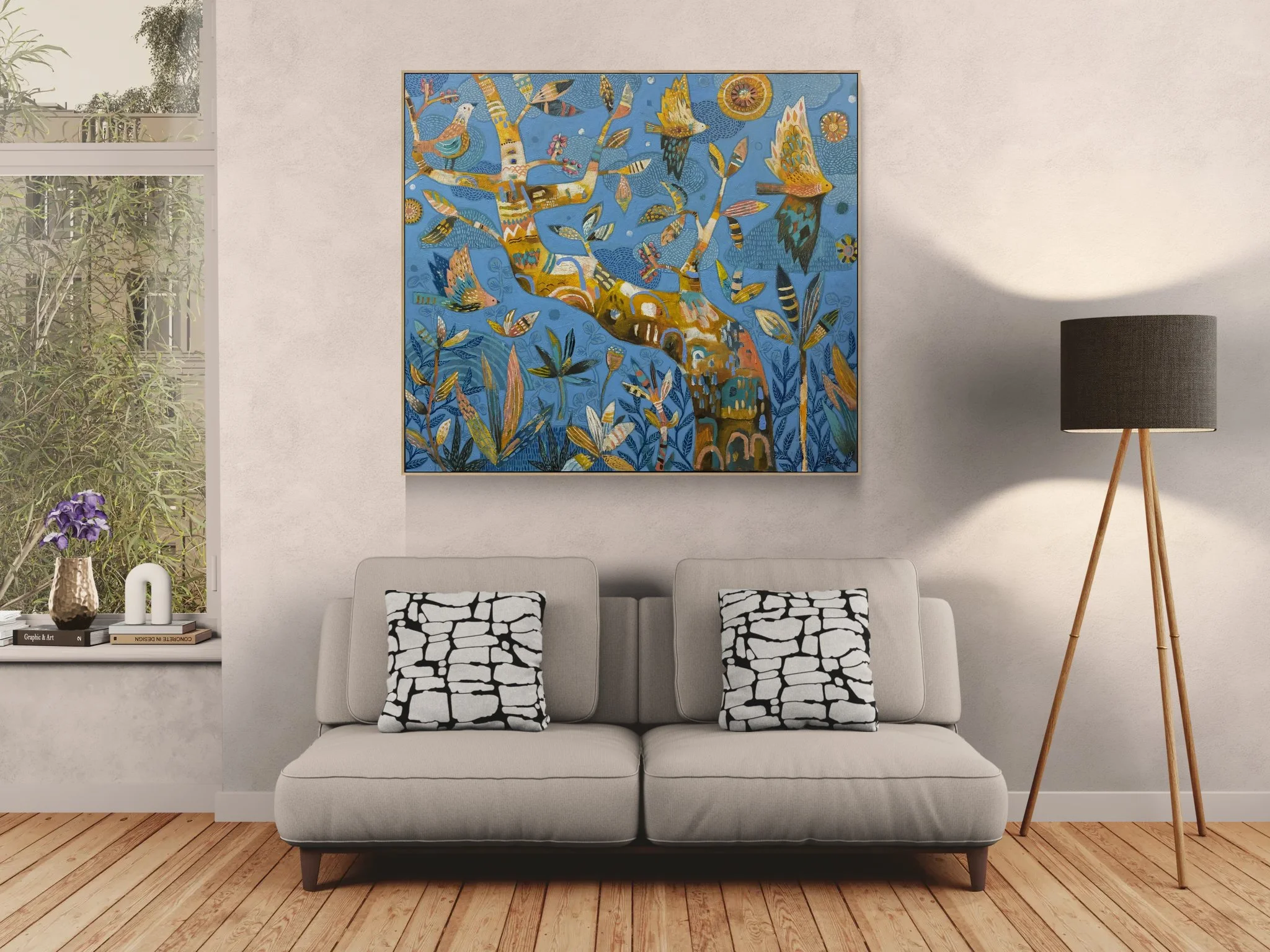 Minimalist living room with a comfy sofa.jpeg